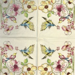 Napkin Birds and flowers